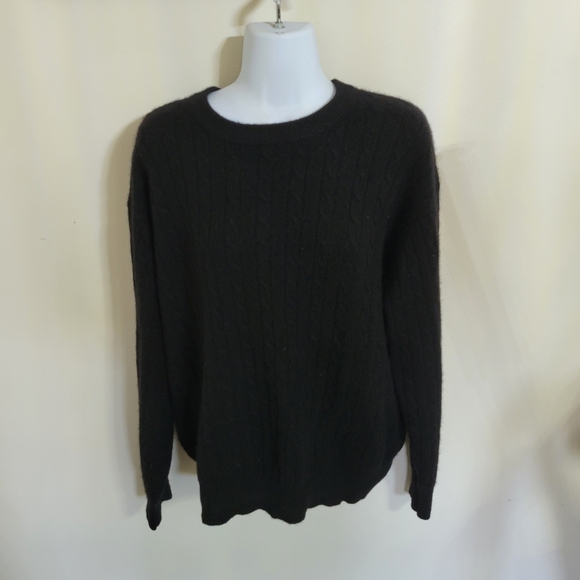 BB Dakota by Steve Madden Black 100% Cashmere Sweater, Sz L - Picture 1 of 5